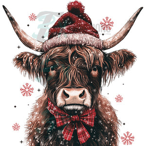 Christmas Cow with hat