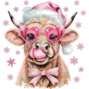 Pink Christmas Cow