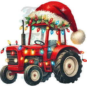 Christmas red tractor