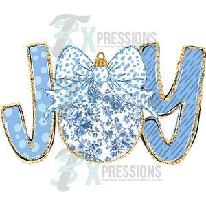 Joy Blue Ornament