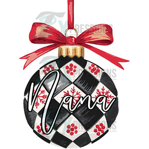 Personalized Black and White checkered Ornament