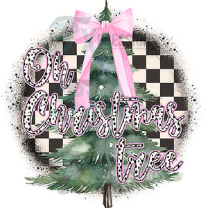 Oh CHristmas Tree checkered background