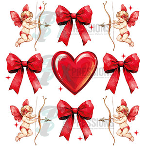 cupid heart bow collage