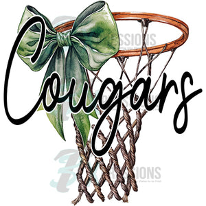 Personalized Green Bow Basketball Hoop