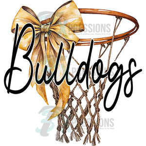 Personalized Yellow Bow Basketball Hoop