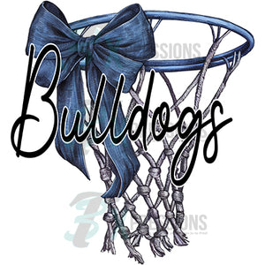 Personalized Navy Blue Bow Basketball Hoop