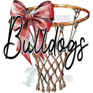 Personalized Red Bow Basketball Hoop