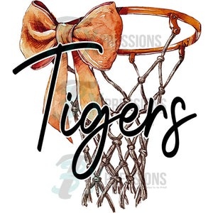 Personalized Orange Bow Basketball Hoop