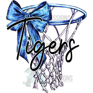 Personalized Royal Blue Bow Basketball Hoop