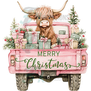 Merry CHristmas pink truck