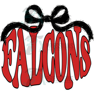 Black Bow Red Falcons