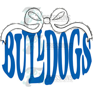 White Bow Blue Bulldogs