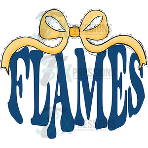 Yellow Bow Blue Flames