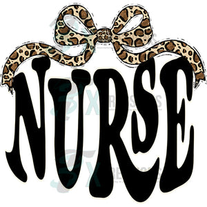 Personalized Leopard Bow curved name