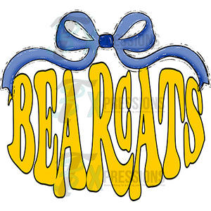 Blue bow gold bearcats