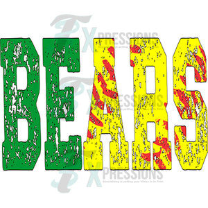 Distressed Green Bears Softball