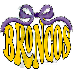 Purple Bow Gold Broncos