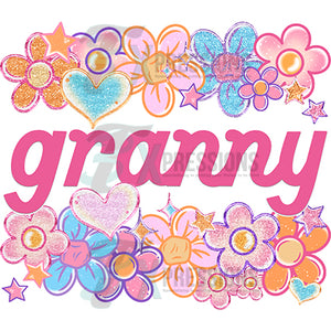 GRANNY Floral Heart Family Names