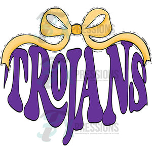 Yellow Bow Purple Trojans