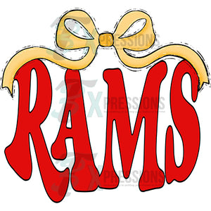 Yellow Bow Red Rams