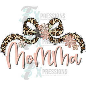 Leopard FLoral Bow Momma