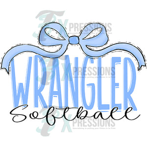 BLue Bow Wrangler SOftball