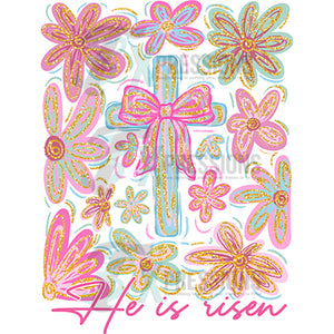 He is risen painted floral