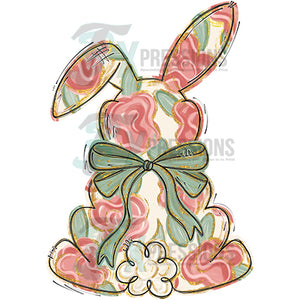 Painted Floral Easter bunny