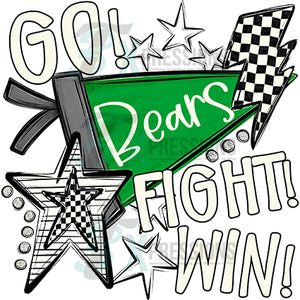 Personalized Green GO FIGHT WIN PENNANTS