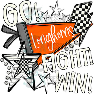 Personalized ORANGE GO FIGHT WIN PENNANTS