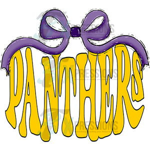 Purple Bow Yellow Panthers