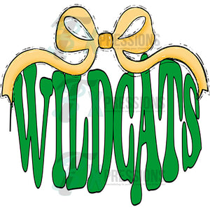 Yellow Bow Green Wildcats