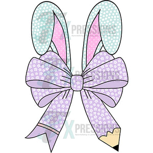 Bunny pencil bow purple