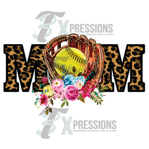 Leopard softball mom - 3T Xpressions