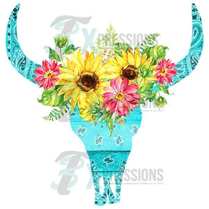 Bandana Skull with Sunflowers - 3T Xpressions