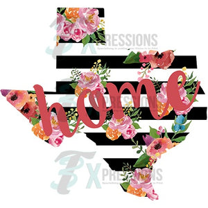 Custom Floral Stripe State Texas - 3T Xpressions