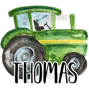 Personalized Green  Tractor