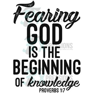 Fearing God is the beginning on knowledge - 3T Xpressions