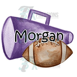 Personalized purple megaphone and football
