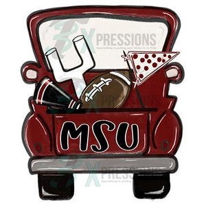 Personalized Maroon Football Truck
