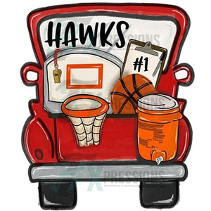 Personalized Red Basketball Truck