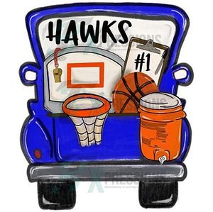 Personalized Blue Basketball Truck