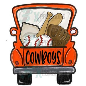 Personalized Orange baseball Truck