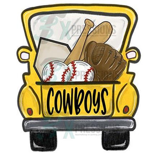 Personalized Yellow Baseball Truck