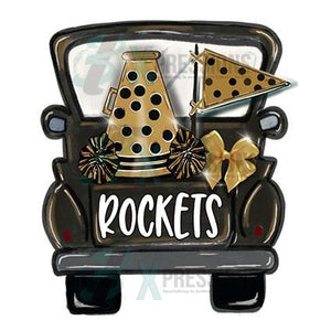 Personalized Black and Gold Cheer Truck