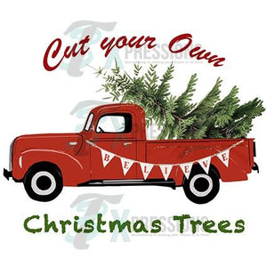 Cut your own Christmas Tree, retro truck