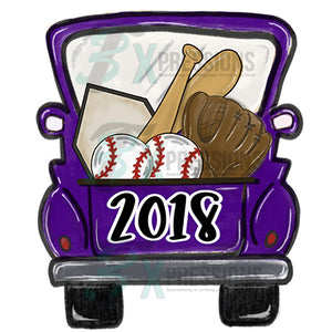 Personalzied Purple Baseball Truck