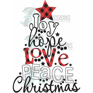 Joy, Hope, Love Christmas Tree