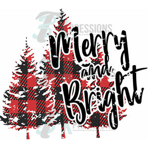 Merry and Bright Buffalo Plaid Christmas Trees