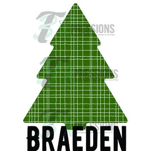 Personalized Green Plaid Tree